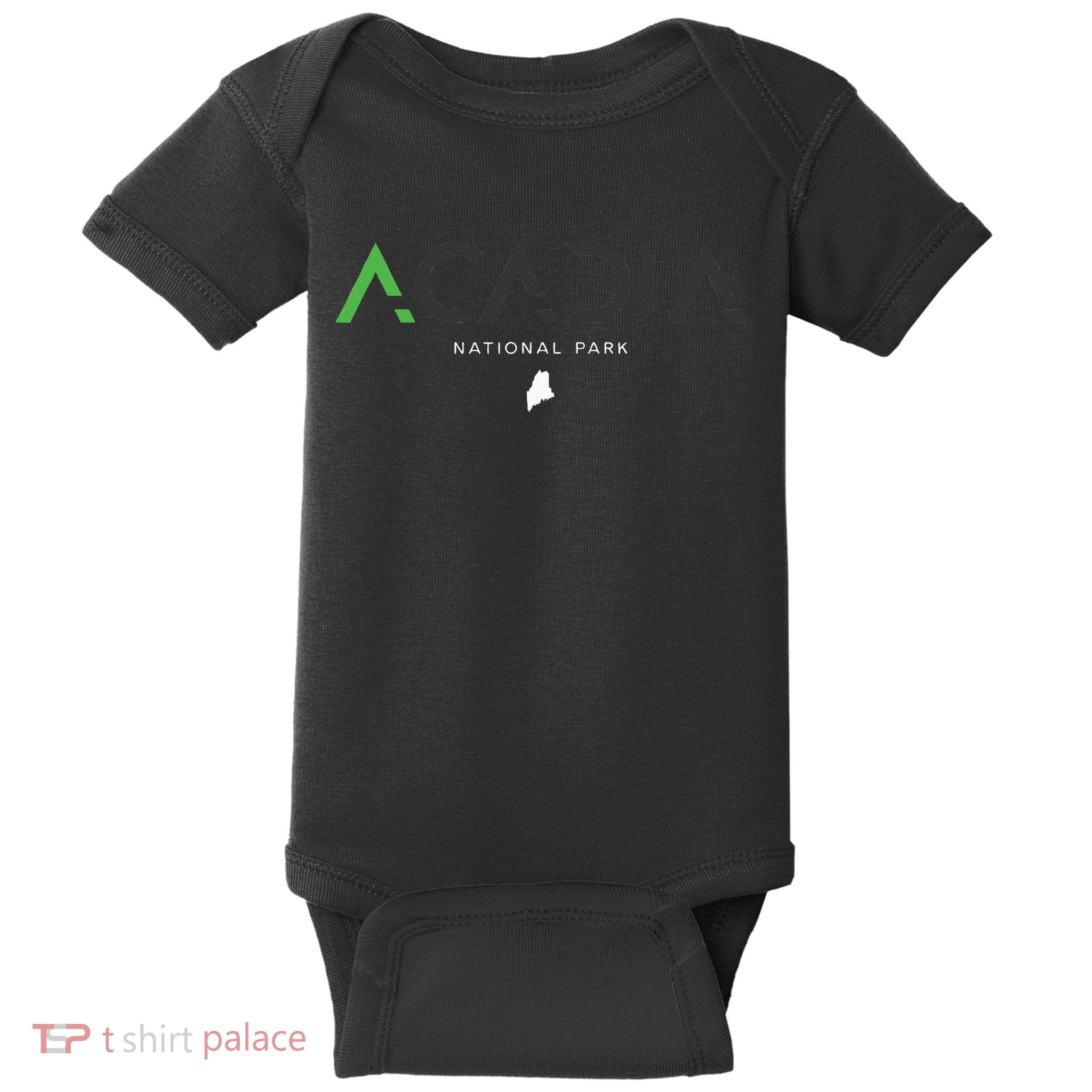 Acadia National Park Maine Tonal Retro Vintage Baby Bodysuit