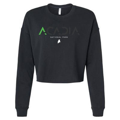 Acadia National Park Maine Tonal Retro Vintage Cropped Pullover Crew