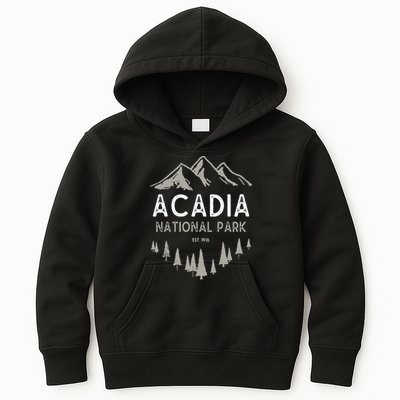Acadia National Park Est 1916 Vintage Maine Kids Hoodie
