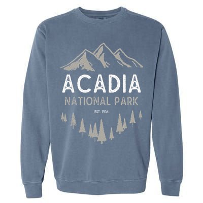 Acadia National Park Est 1916 Vintage Maine Garment-Dyed Sweatshirt