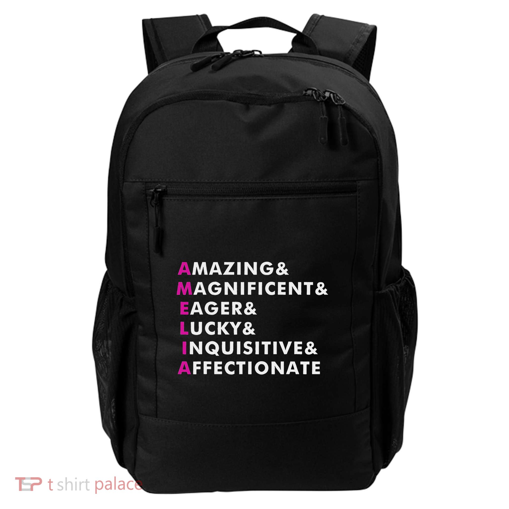 Amelia Name Personalized Gift Daily Commute Backpack