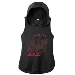 Annual North Pole Rodeo Funny Santa Jingle Horse Christmas Ladies PosiCharge Tri-Blend Wicking Draft Hoodie Tank