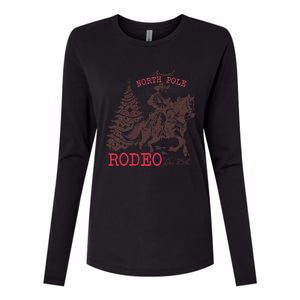 Annual North Pole Rodeo Funny Santa Jingle Horse Christmas Womens Cotton Relaxed Long Sleeve T-Shirt