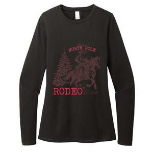 Annual North Pole Rodeo Funny Santa Jingle Horse Christmas Womens CVC Long Sleeve Shirt