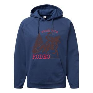 Annual North Pole Rodeo Funny Santa Jingle Horse Christmas Performance Fleece Hoodie