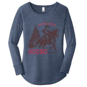 Annual North Pole Rodeo Funny Santa Jingle Horse Christmas Women's Perfect Tri Tunic Long Sleeve Shirt