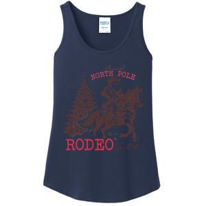 Annual North Pole Rodeo Funny Santa Jingle Horse Christmas Ladies Essential Tank