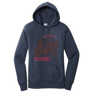 Annual North Pole Rodeo Funny Santa Jingle Horse Christmas Women's Pullover Hoodie