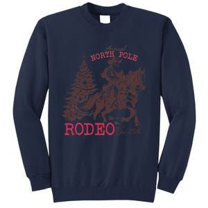 Annual North Pole Rodeo Funny Santa Jingle Horse Christmas Tall Sweatshirt