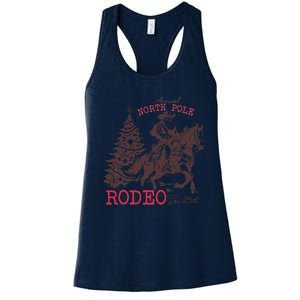 Annual North Pole Rodeo Funny Santa Jingle Horse Christmas Women's Racerback Tank