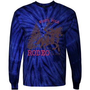 Annual North Pole Rodeo Funny Santa Jingle Horse Christmas Tie-Dye Long Sleeve Shirt