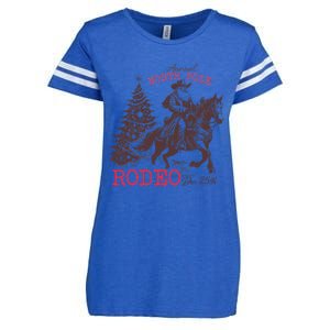 Annual North Pole Rodeo Funny Santa Jingle Horse Christmas Enza Ladies Jersey Football T-Shirt