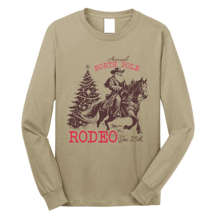 Annual North Pole Rodeo Funny Santa Jingle Horse Christmas Long Sleeve Shirt