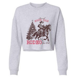 Annual North Pole Rodeo Funny Santa Jingle Horse Christmas Cropped Pullover Crew