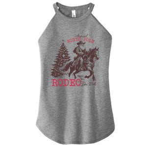 Annual North Pole Rodeo Funny Santa Jingle Horse Christmas Women's Perfect Tri Rocker Tank