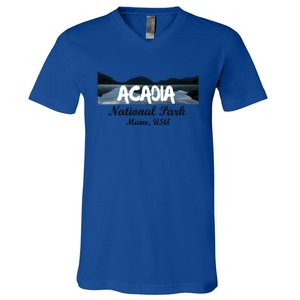 Acadia National Park Travel Maine Usa Earth Explorer Great Gift V-Neck T-Shirt