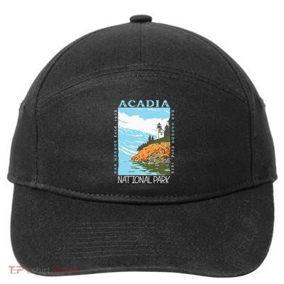 Acadia National Park Bar Harbor Maine Vintage 7-Panel Snapback Hat