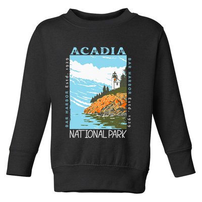 Acadia National Park Bar Harbor Maine Vintage Toddler Sweatshirt