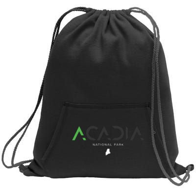 Acadia National Park Maine Tonal Retro Vintage Sweatshirt Cinch Pack Bag