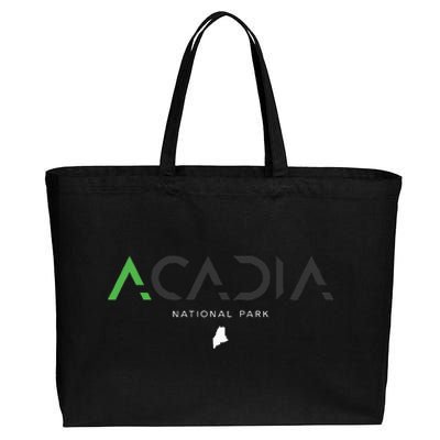 Acadia National Park Maine Tonal Retro Vintage Cotton Canvas Jumbo Tote