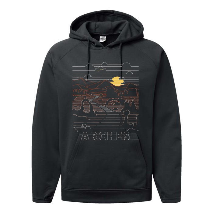 Arches National Park Delicate Arch Moab Utah Performance Fleece Hoodie