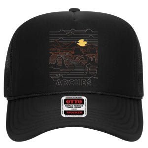 Arches National Park Delicate Arch Moab Utah High Crown Mesh Back Trucker Hat