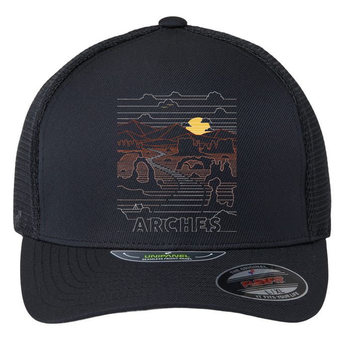 Arches National Park Delicate Arch Moab Utah Flexfit Unipanel Trucker Cap