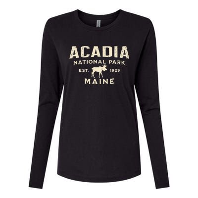 Acadia National Park Womens Cotton Relaxed Long Sleeve T-Shirt