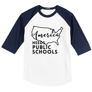 America Needs Public Schools Baseball Sleeve Shirt