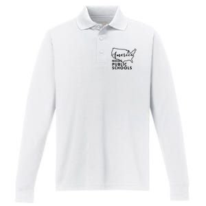 America Needs Public Schools Performance Long Sleeve Polo