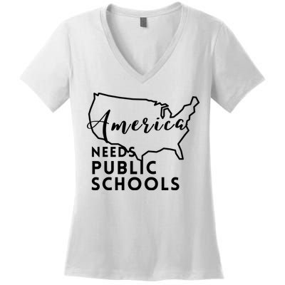 America Needs Public Schools Women's V-Neck T-Shirt