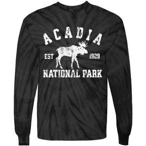 Acadia National Park Maine Nature Hike Moose Outdoors Tie-Dye Long Sleeve Shirt