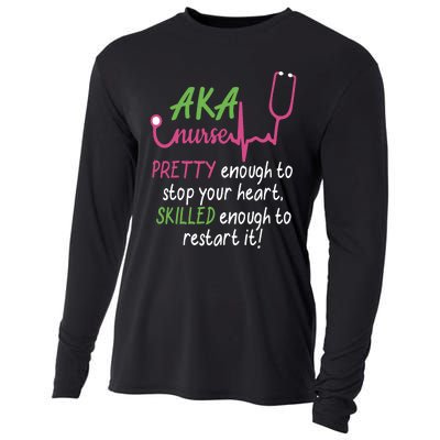 Aka Nurse Pretty To Stop Your Heart Nurse Week Gift Cooling Performance Long Sleeve Crew