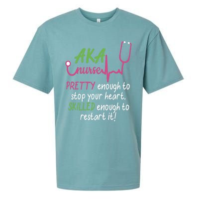 Aka Nurse Pretty To Stop Your Heart Nurse Week Gift Sueded Cloud Jersey T-Shirt