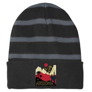 Arizona National Park Striped Beanie with Solid Band