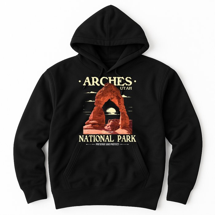 Arches National Park Retro Hiking & Camping Lover Hoodie