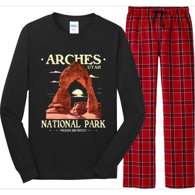 Arches National Park Retro Hiking & Camping Lover Long Sleeve Pajama Set