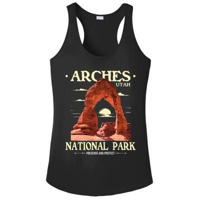 Arches National Park Retro Hiking & Camping Lover Ladies PosiCharge Competitor Racerback Tank