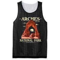 Arches National Park Retro Hiking & Camping Lover Mesh Reversible Basketball Jersey Tank