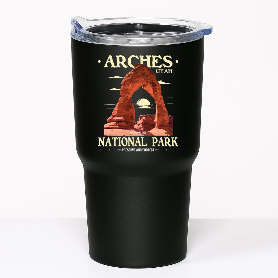 Arches National Park Retro Hiking & Camping Lover Tumbler