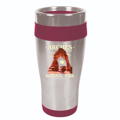 Arches National Park Retro Hiking & Camping Lover 16oz Travel Tumbler