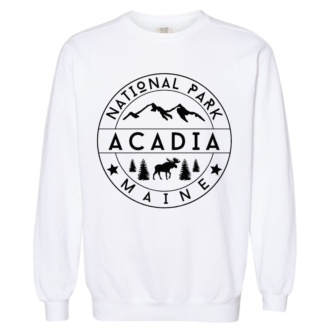 Acadia National Park Maine Moose Nature Hiking Outdoors Garment-Dyed Sweatshirt