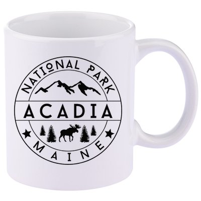Acadia National Park Maine Moose Nature Hiking Outdoors 11oz C Handle Ceramic Mug