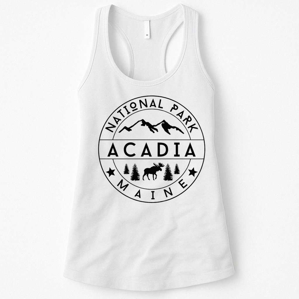 Acadia National Park Maine Moose Nature Hiking Outdoors Womens Tank Top