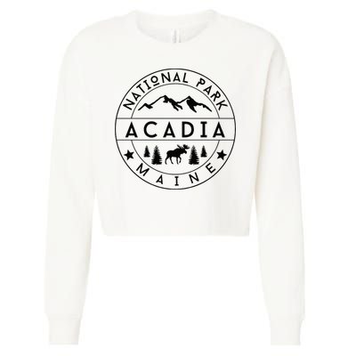 Acadia National Park Maine Moose Nature Hiking Outdoors Cropped Pullover Crew
