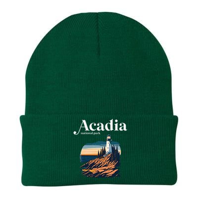 Acadia National Park Maine Retro Style Knit Cap Winter Beanie