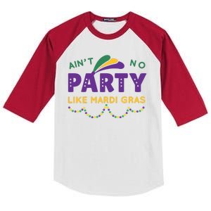 Ain't No Party Like Mardi Gras Beads Celebration Kids Colorblock Raglan Jersey