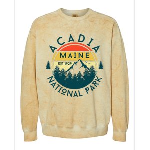 Acadia National Park Maine Mountains Nature Hiking Retro Colorblast Crewneck Sweatshirt