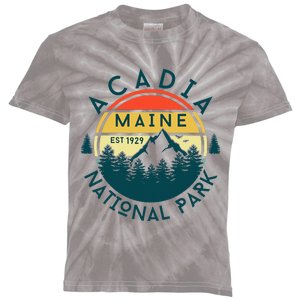 Acadia National Park Maine Mountains Nature Hiking Retro Kids Tie-Dye T-Shirt