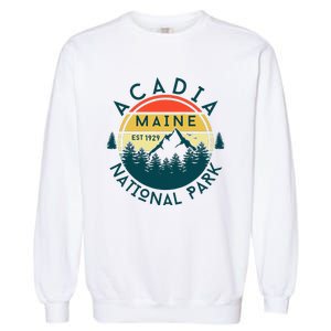 Acadia National Park Maine Mountains Nature Hiking Retro Garment-Dyed Sweatshirt